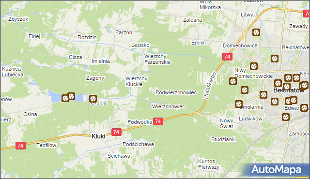 mapa Podwierzchowiec, Podwierzchowiec na mapie Targeo