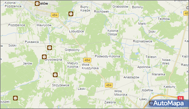mapa Podwody-Kolonia, Podwody-Kolonia na mapie Targeo
