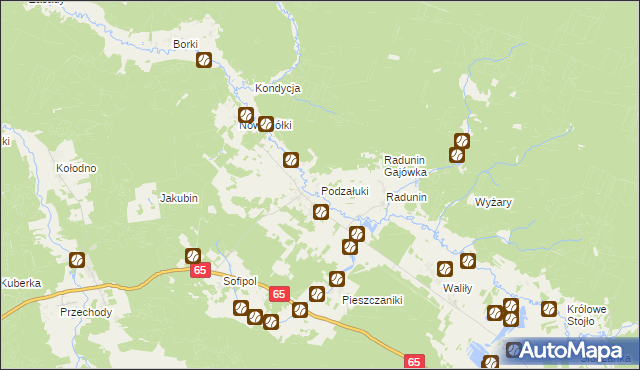 mapa Podzałuki, Podzałuki na mapie Targeo