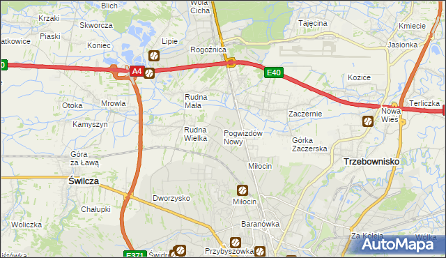 mapa Pogwizdów Nowy, Pogwizdów Nowy na mapie Targeo