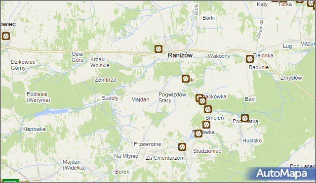 mapa Pogwizdów Stary, Pogwizdów Stary na mapie Targeo