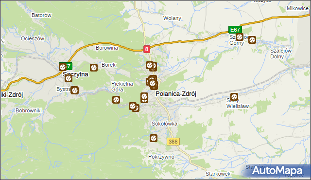mapa Polanica-Zdrój, Polanica-Zdrój na mapie Targeo