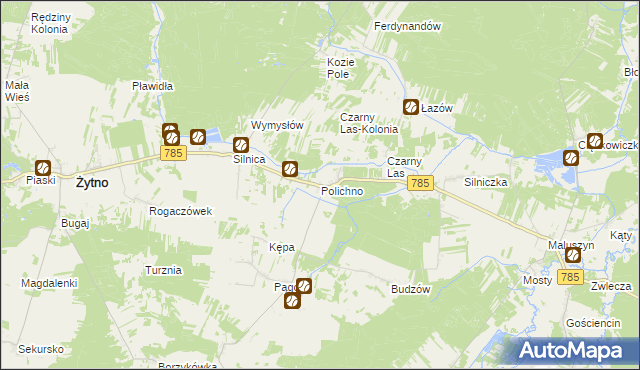 mapa Polichno gmina Żytno, Polichno gmina Żytno na mapie Targeo