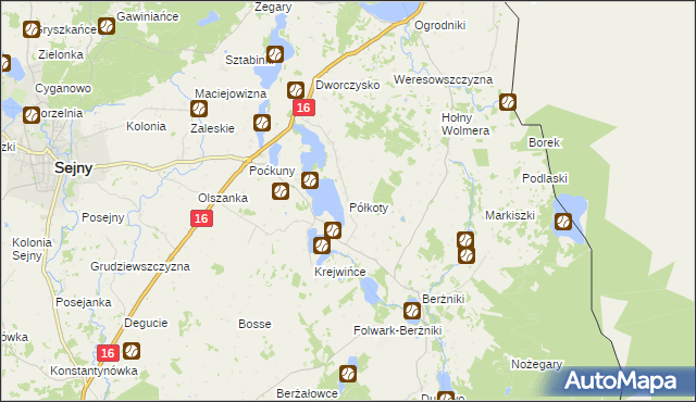 mapa Półkoty, Półkoty na mapie Targeo