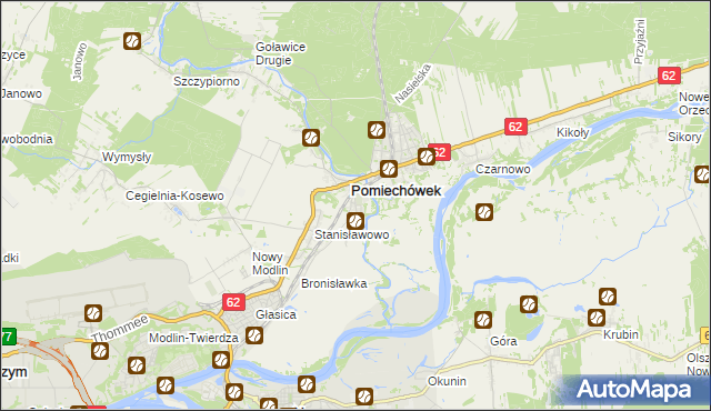 mapa Pomiechowo, Pomiechowo na mapie Targeo