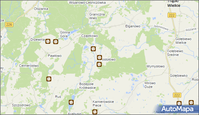 mapa Postołowo gmina Trąbki Wielkie, Postołowo gmina Trąbki Wielkie na mapie Targeo