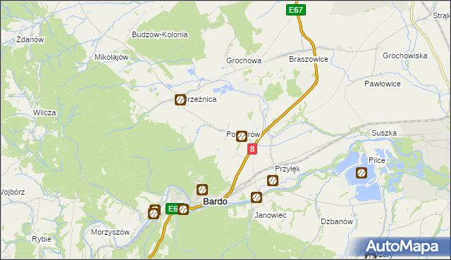 mapa Potworów gmina Bardo, Potworów gmina Bardo na mapie Targeo