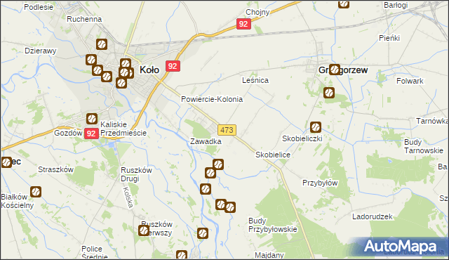 mapa Powiercie, Powiercie na mapie Targeo