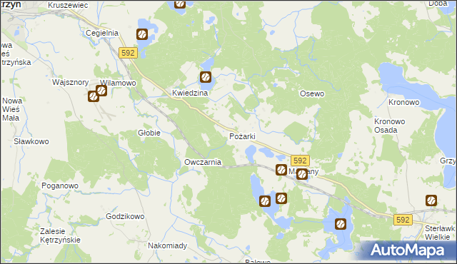 mapa Pożarki, Pożarki na mapie Targeo