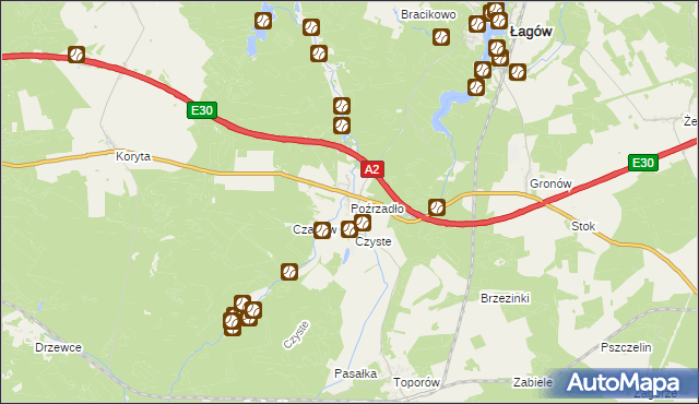 mapa Poźrzadło, Poźrzadło na mapie Targeo