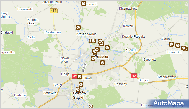 mapa Praszka, Praszka na mapie Targeo