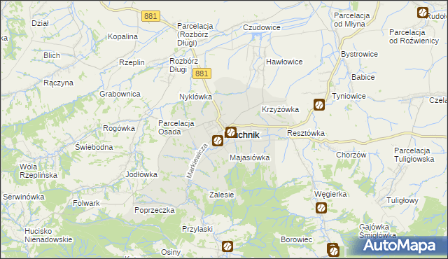 mapa Pruchnik powiat jarosławski, Pruchnik powiat jarosławski na mapie Targeo