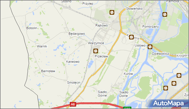 mapa Przecław gmina Kołbaskowo, Przecław gmina Kołbaskowo na mapie Targeo