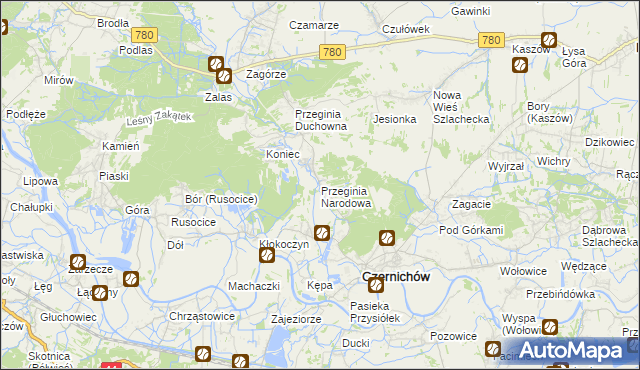 mapa Przeginia Narodowa, Przeginia Narodowa na mapie Targeo