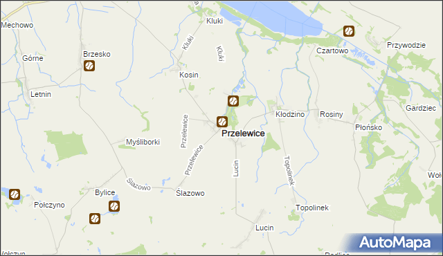 mapa Przelewice powiat pyrzycki, Przelewice powiat pyrzycki na mapie Targeo