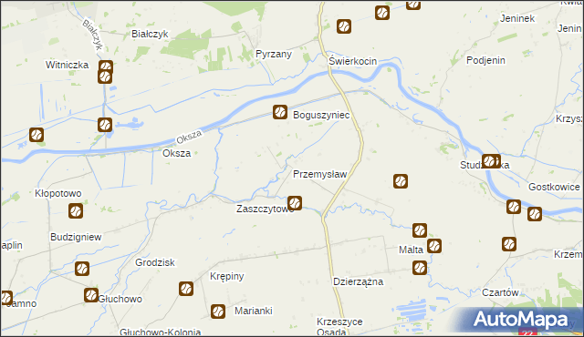 mapa Przemysław gmina Krzeszyce, Przemysław gmina Krzeszyce na mapie Targeo