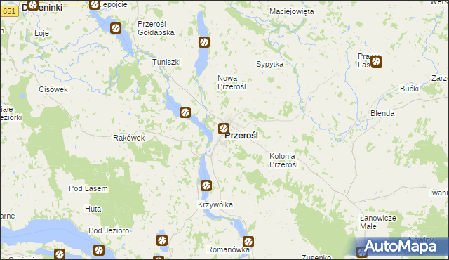 mapa Przerośl, Przerośl na mapie Targeo