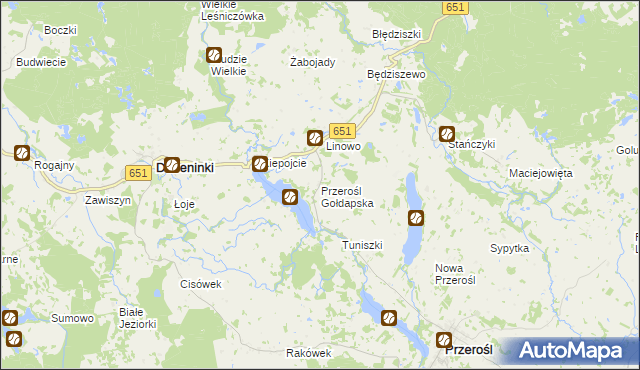 mapa Przerośl Gołdapska, Przerośl Gołdapska na mapie Targeo