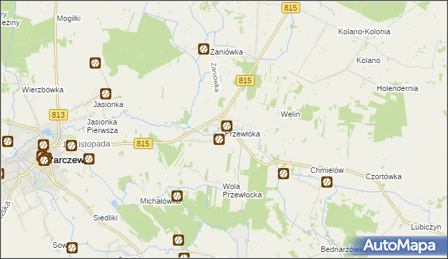 mapa Przewłoka gmina Parczew, Przewłoka gmina Parczew na mapie Targeo