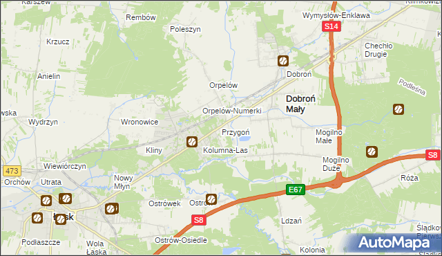 mapa Przygoń, Przygoń na mapie Targeo