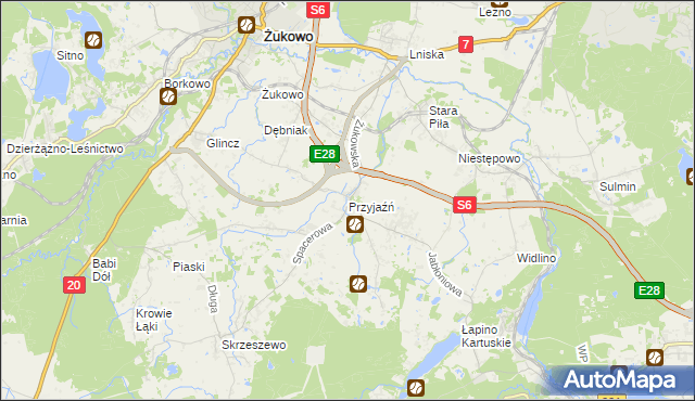 mapa Przyjaźń, Przyjaźń na mapie Targeo