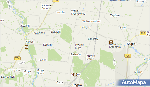 mapa Przyłęk Mały, Przyłęk Mały na mapie Targeo
