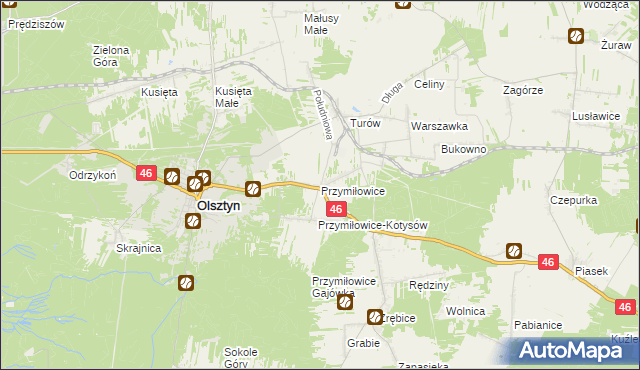 mapa Przymiłowice, Przymiłowice na mapie Targeo