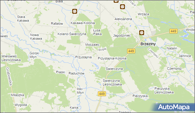 mapa Przystajnia-Kolonia, Przystajnia-Kolonia na mapie Targeo