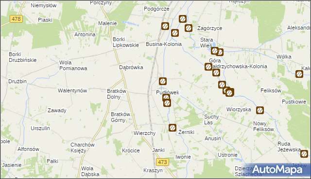 mapa Pudłówek, Pudłówek na mapie Targeo