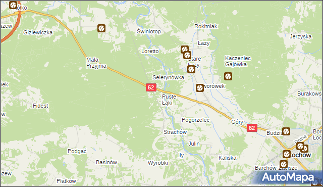mapa Puste Łąki, Puste Łąki na mapie Targeo