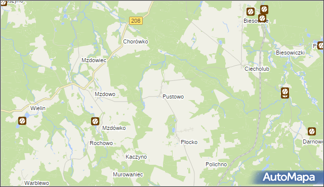 mapa Pustowo gmina Kępice, Pustowo gmina Kępice na mapie Targeo