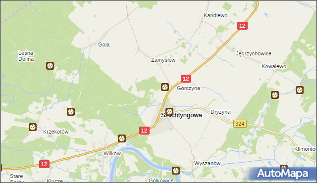 mapa Puszcza gmina Szlichtyngowa, Puszcza gmina Szlichtyngowa na mapie Targeo