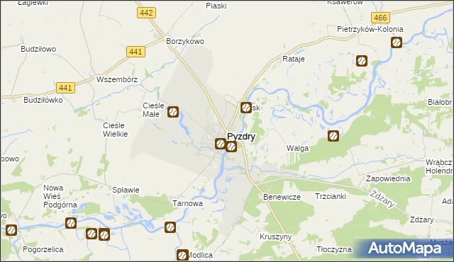 mapa Pyzdry, Pyzdry na mapie Targeo