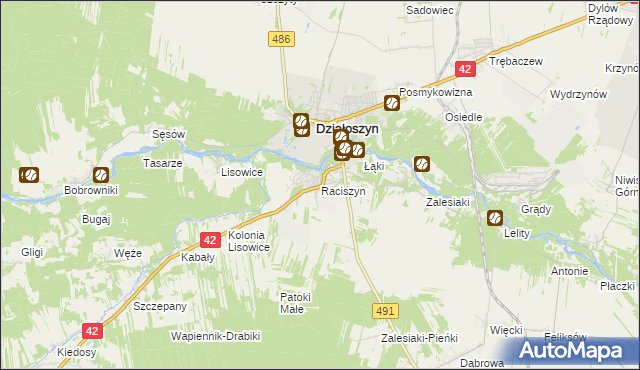 mapa Raciszyn, Raciszyn na mapie Targeo