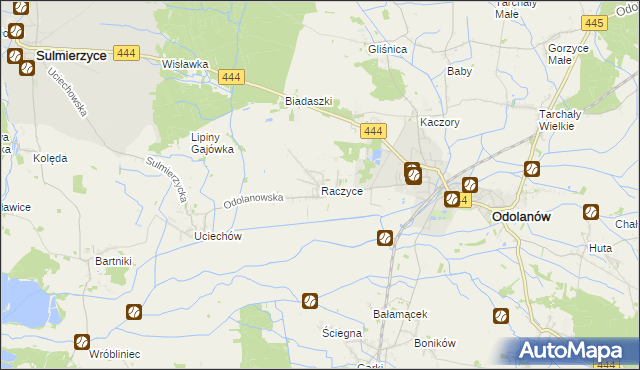 mapa Raczyce gmina Odolanów, Raczyce gmina Odolanów na mapie Targeo