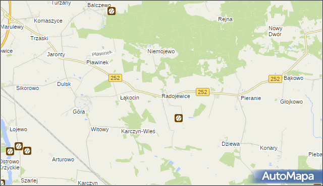 mapa Radojewice, Radojewice na mapie Targeo