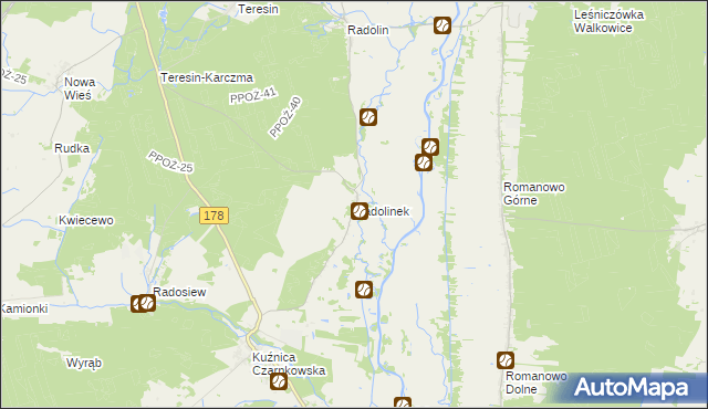 mapa Radolinek, Radolinek na mapie Targeo