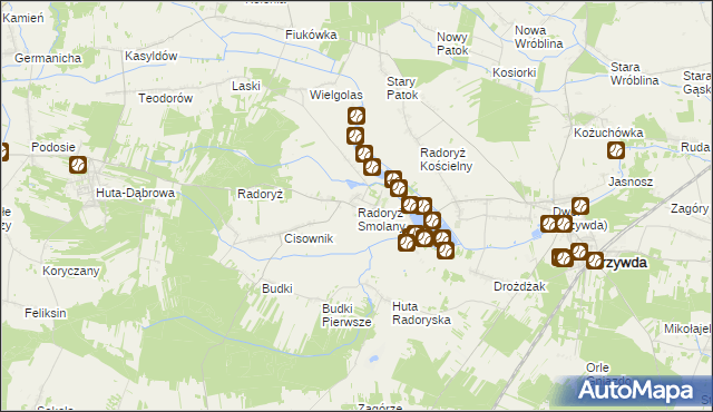 mapa Radoryż Smolany, Radoryż Smolany na mapie Targeo