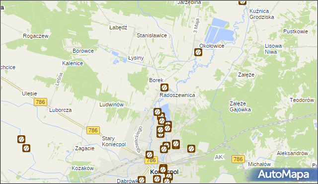 mapa Radoszewnica, Radoszewnica na mapie Targeo