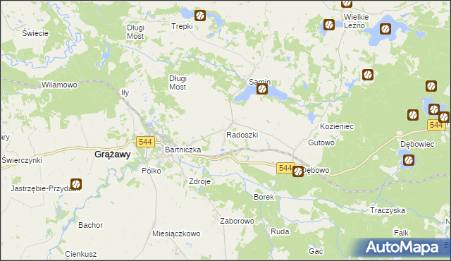 mapa Radoszki gmina Bartniczka, Radoszki gmina Bartniczka na mapie Targeo