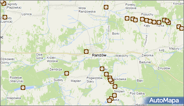 mapa Raniżów, Raniżów na mapie Targeo