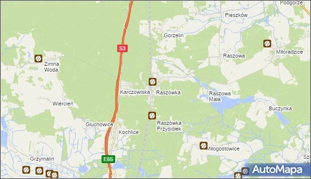 mapa Raszówka, Raszówka na mapie Targeo