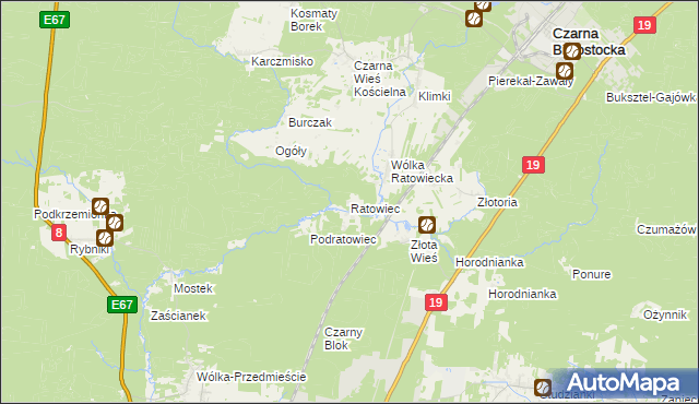 mapa Ratowiec, Ratowiec na mapie Targeo