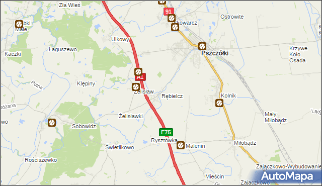 mapa Rębielcz, Rębielcz na mapie Targeo