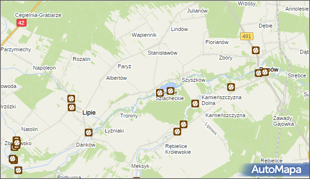 mapa Rębielice Szlacheckie, Rębielice Szlacheckie na mapie Targeo