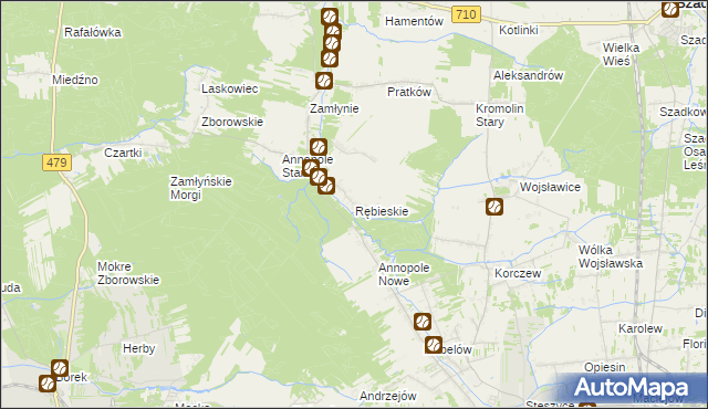 mapa Rębieskie, Rębieskie na mapie Targeo