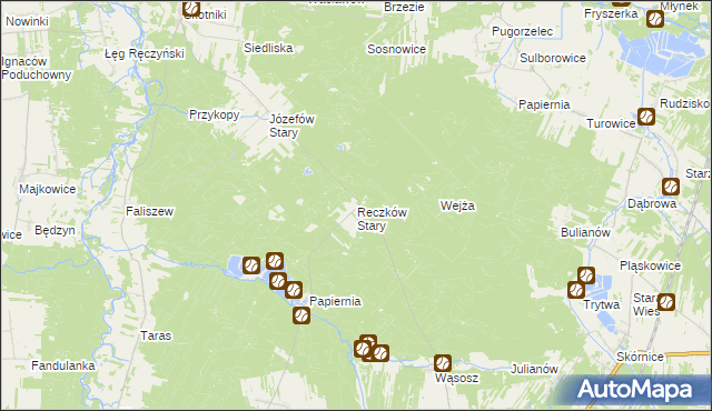 mapa Reczków Stary, Reczków Stary na mapie Targeo