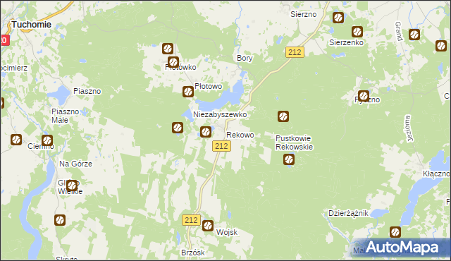 mapa Rekowo gmina Bytów, Rekowo gmina Bytów na mapie Targeo