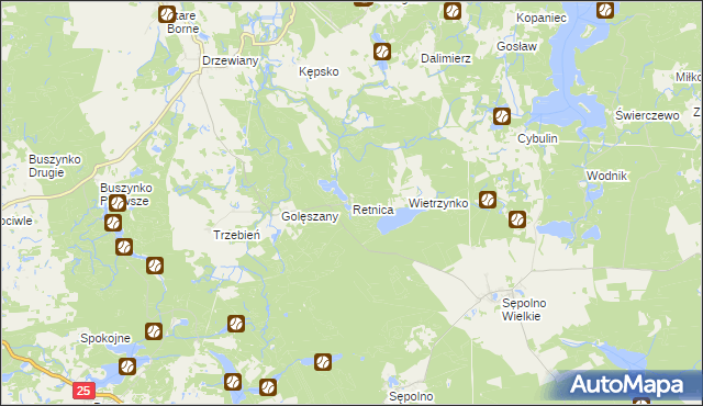 mapa Retnica, Retnica na mapie Targeo