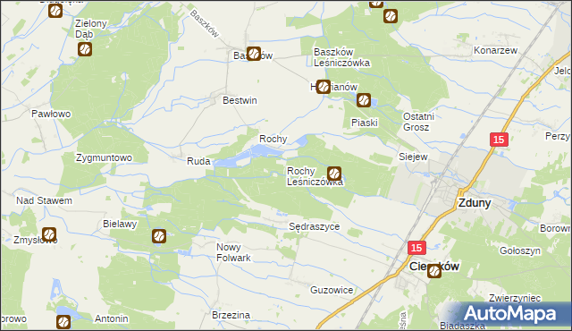 mapa Rochy Leśniczówka, Rochy Leśniczówka na mapie Targeo